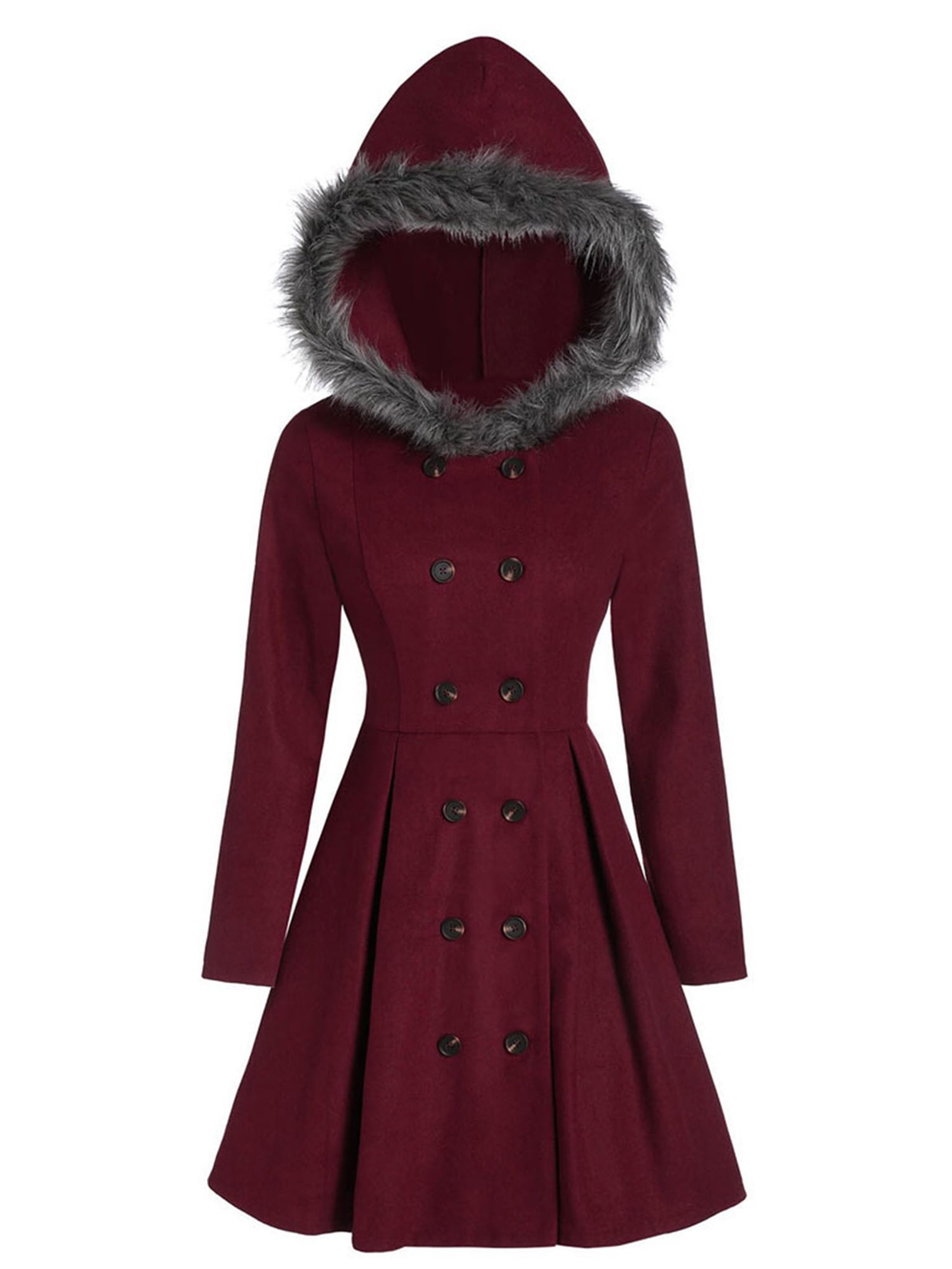Womens Winter Warm Faux Fur Coat Jacket Long Thick Lapel Overcoat Outwear Sizes