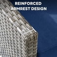 thumbnail image 6 of Gymojoy Outdoor Wicker Sofa, Patio Rattan 3 Seats Deep Seating Couch with Blue Cushion, 6 of 9
