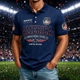 thumbnail image 5 of Zimjoy Men's USA Soccer Jersey Polo Shirts 2026 Country Team Short Sleeve Henley Fan International Football Polo Shirt Retro Streetwear Top Dark Blue M, 5 of 5