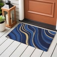 thumbnail image 4 of Navy Blue Moire Entryway Rug 2'x3'&nbsp; Non Slip Front Door Mats, Modern Abstract Art Entrance Rugs Indoor Outdoor Carpet, Washable Floor Mats Small Area Rug for Bedroom Kitchen, 4 of 8
