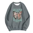 thumbnail image 4 of Tiweut Christian Jesus Sweatshirts for Women Religious Faith God Bible Verse Shirts Boho Butterfly Graphic Pullover Tops,A-Grey,Grey, 4 of 4