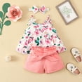 thumbnail image 5 of 3pcs Todder Baby Girl Clothes Cute Cotton Clothing Sets Sunflower Printed Sleeveless Camisole Tops and Shorts Headband Outfits Set 6M, 5 of 9