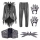 thumbnail image 2 of Disfraz de Jack Skellington para cosplay de Navidad, disfraz de esqueleto de película de terror, uniforme negro a rayas, disfraz para fiesta de carnaval y Halloween, 2 of 5