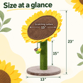 thumbnail image 6 of "Catry Sunflower 24"" Cat Tree with Leaves and Petals, Adjustable Multi-functional Cat Bed, Sisal Scratching Post", 6 of 8