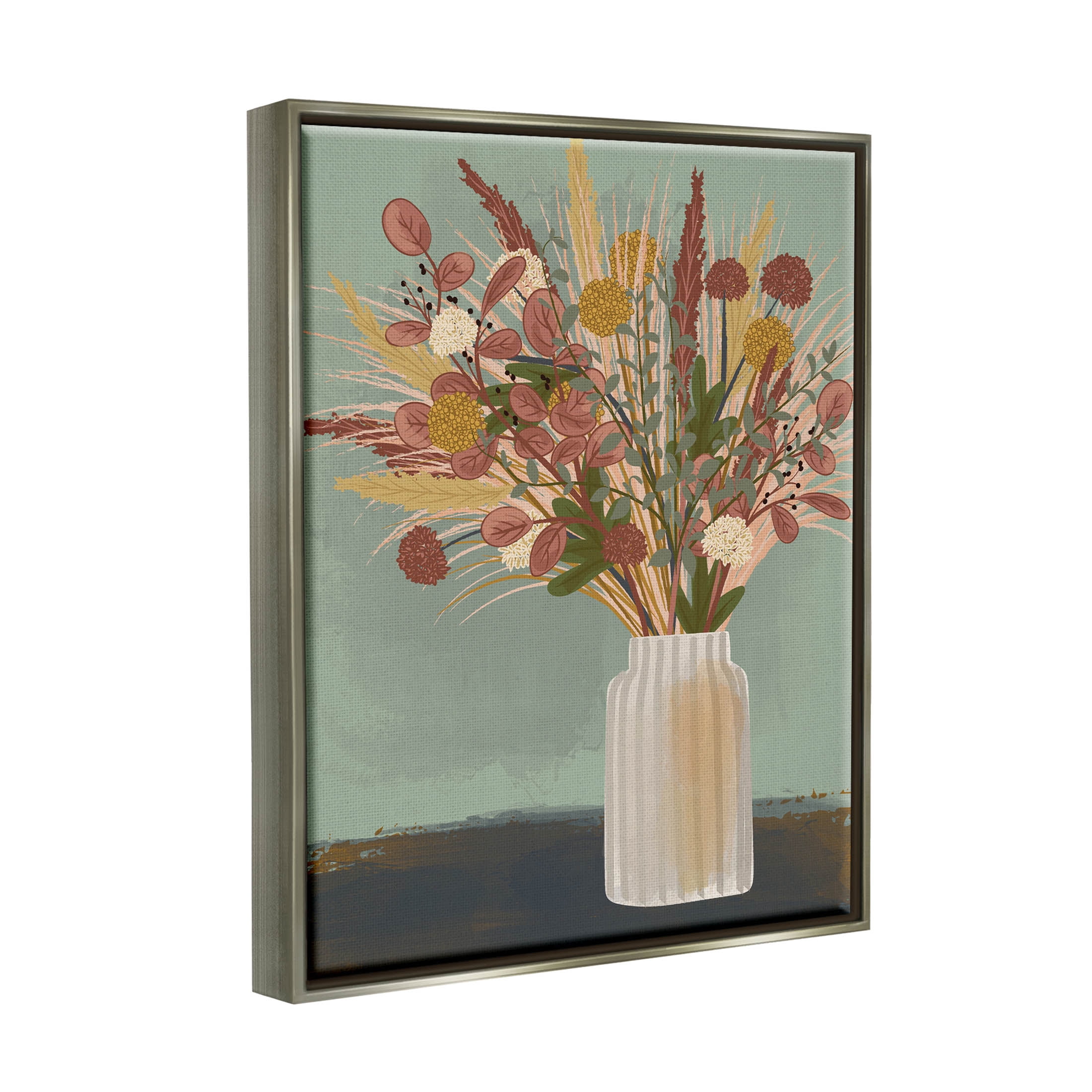 Varied Botanical Sprigs Arrangement Botanical & Floral Graphic Art Luster Gray Framed Art Print Wall Art