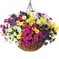 thumbnail image 2 of 18" Artificial Flower Hanging Home Decorations, Spring Hanging Flowers Plants Basket For Outdoor Outside Decor, Faux Flower Look Real For Porch Home Patio Garden Decoration, 2 of 17