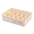 thumbnail image 3 of Matsuzay Caja de almacenamiento de calcetines de ropa interior Organizador de tapa de acabado de sujetador de plástico apilable dividido Almacenamiento y organización del hogar Beige 10 grid, 3 of 6