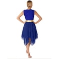 thumbnail image 4 of YiZYiF Women's Praise Dance Outfits Sleeveless Overlay Worship Dress with Wide Leg Pants Set Royal Blue XL, 4 of 7