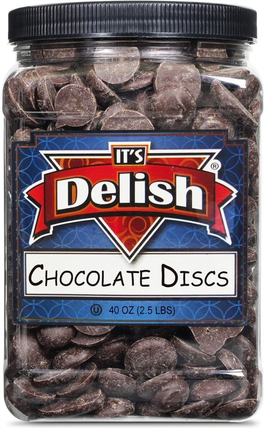 Mint Crunch Chocolate Discs by Its Delish, 2.5 Lbs Jumbo Container  Mint Flavor Semi-Sweet Style Dark Chocolate For Snacking & Ice Cream Topping, Pastry Chefs, Chocolatiers  Non-Dairy, Vegan,...