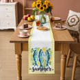 thumbnail image 2 of Summer Farmhouse Table Runner 70 Inches, Blue Fish Lemon Mint Leaves Yellow Plaid Bed Runner Dresser Scarves Tabletop for Indoor Outdoor Parties/Ceremony/Banquet, 13" x 70", 2 of 9