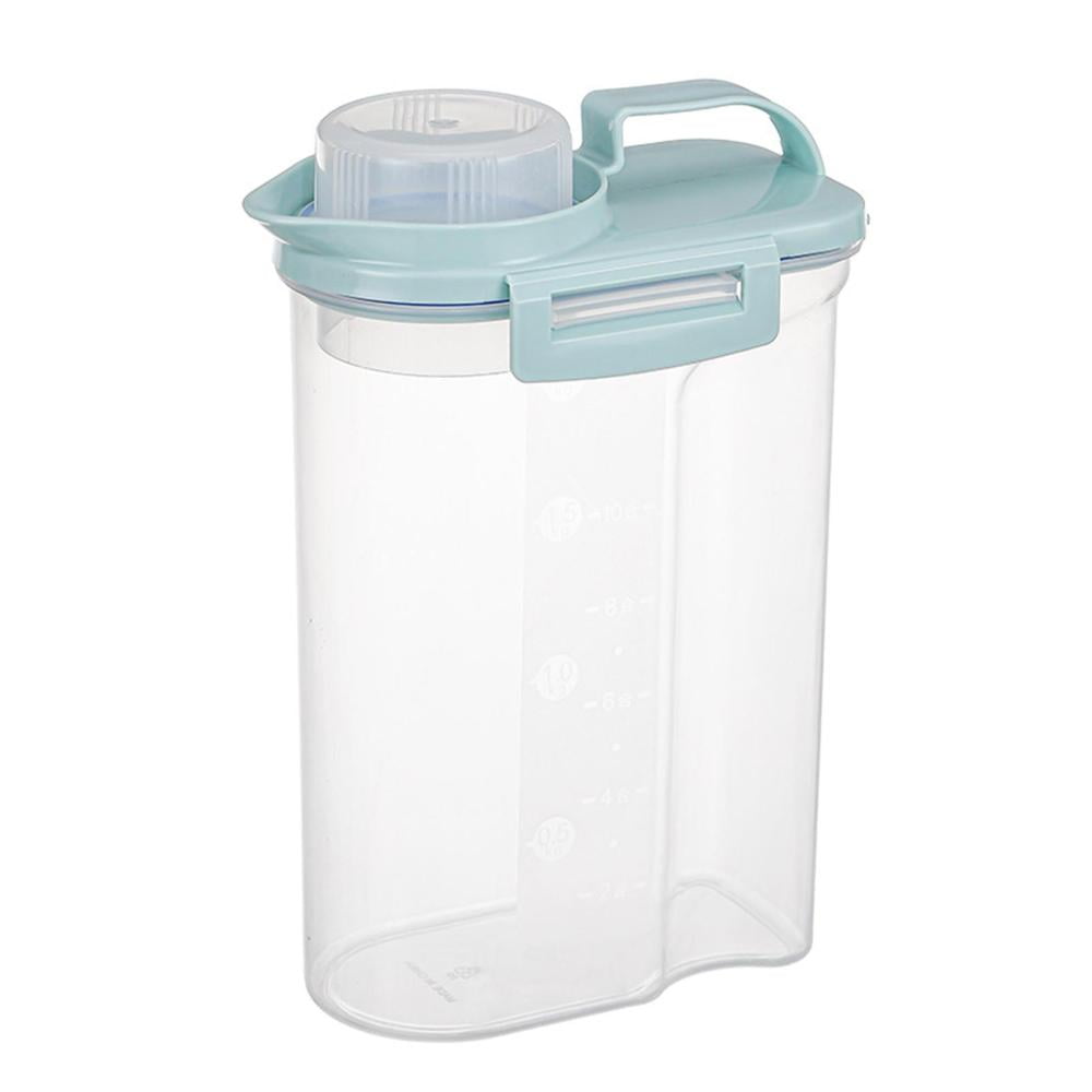 Rice Storage Barrel | Large Cereal Dispenser | 3.3lbs/5.5lbs Clear ...