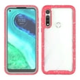 thumbnail image 3 of for Motorola Moto G Fast (2020) Clear Case Phone Case Dual Layer Full-Body Rugged Clear Back Case Drop Resistant Shockproof Case with Built In Screen Protector (Pink), 3 of 4