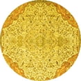 thumbnail image 1 of Ahgly Company Machine Washable Indoor Round Persian Yellow Traditional Area Rugs, 8' Round, 1 of 4