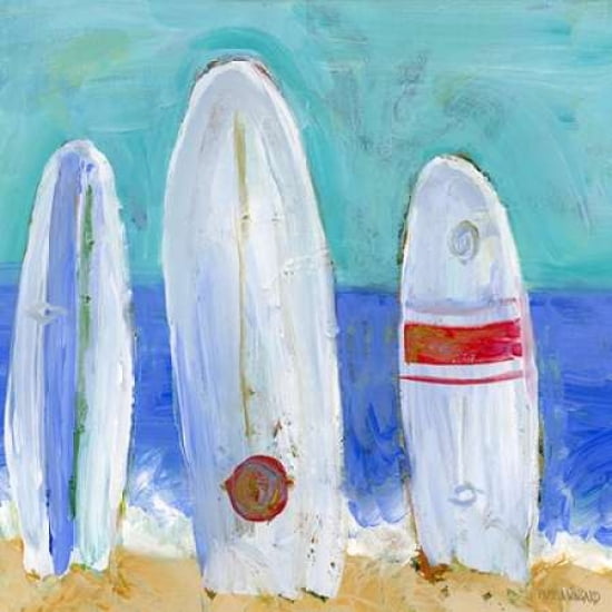 Boys Nautical Surfboards Canvas Art - Pamela J Wingard(24X24)