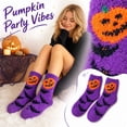 thumbnail image 2 of Halloween Mid Calf Fuzzy Socks for Women Thickened Plush Warm Knit Crew Socks with Novelty Style Soft Cushioned Perfect for Fall Winter Indoor Use and Home Lounging B, 2 of 6