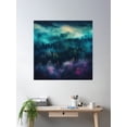 thumbnail image 2 of Neon Pink Blue And Green Light Pine Forest Poster Wall Art, Modern Wall Decor, 16x16 UNFRAMED, 2 of 3