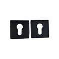 thumbnail image 4 of Square Rosette Escutcheon Set 50mm Solid Brass – Satin Nickel & Black Finish | Front & Back with Fixing Hardware | Door Hardware Cover Plate, 4 of 5