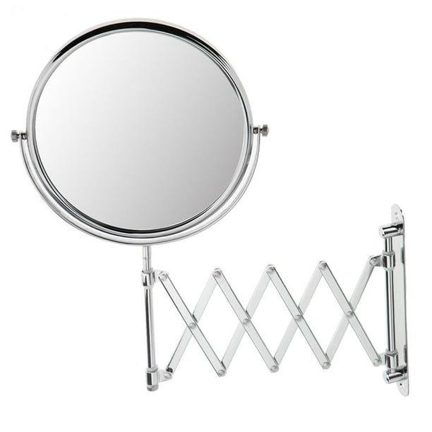 Espejo de maquillaje/afeitado portátil de acero inoxidable de 8 pulgadas, giratorio de doble cara, para baño, 3 unidades