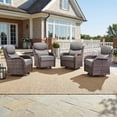 thumbnail image 3 of Bellefurn Outdoor Swivel Rocker Patio Chairs with 6 inch Thick Cushions,Outdoor Swivel Chairs Patio Swivel Glider Chairs,Wicker Outdoor Patio Furniture Set for Porch Balcony Deck, 3 of 12