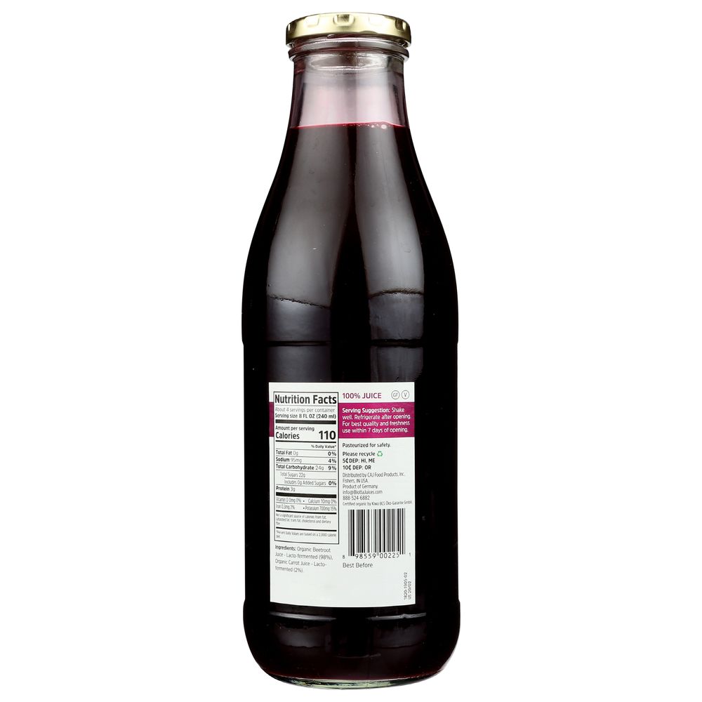 Biotta 100 Percent Beet Juice, 32 Fluid Ounce -- 6 per Case.