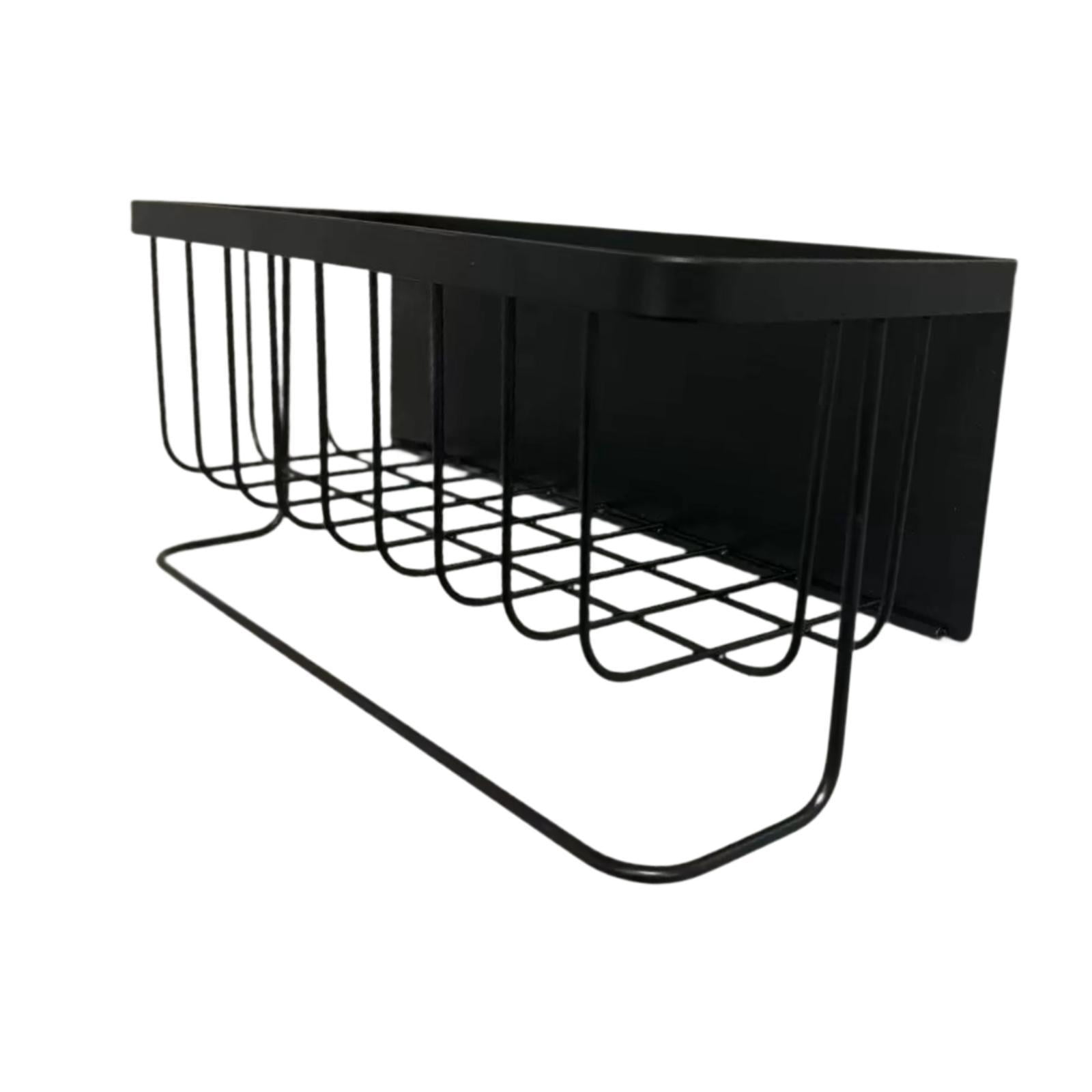 Fiocias Fridge Shelf Spice Rack Stainless Steel Kitchen Organizer Shelf Fridge Organizer Black