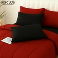 thumbnail image 4 of YEPCLUB Cal King Size Comforter Set, 7-Piece Bed in a Bag, Ultra Soft Reversible All Season Bedding Set with Sheets, Pillowcases & Shams, Black and Red, 4 of 4