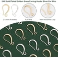 thumbnail image 4 of 32pcs 18K Gold Plated Earring Hooks Brass French Ear Wire Fishhook Hoop Earrings Findings, 4 of 6