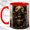 Red, variant on Cauldron Witch Coffee Mug, Black Cat Mug, Ceramic 11 oz