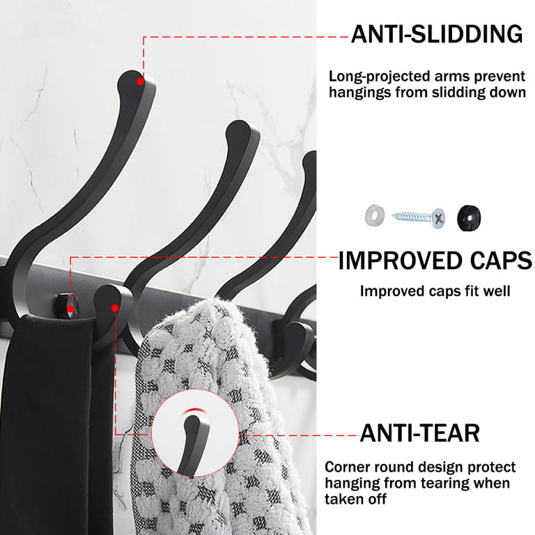 Coat Rack Wall Mounted Heavy Duty Wall Hooks for Wall Hanger with 12 Hooks  for Hanging,Dinosam Coat Hanger Hat Rack Coat Hooks Rack for Wall Coat  Hanger Wall Mount 