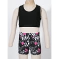 thumbnail image 5 of JanJean Girls 2 Piece Dance Outfit Gymnastics Racer Back Crop Top with Boyshort Sport Athletic Dancewear Rock Music Rose 10-12, 5 of 7