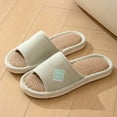 thumbnail image 4 of BinBiL New Couple Home Chinese Wind Open Linen Slippers Spring and Summer Home Cotton Linen Non-slip Wooden Slippers, 4 of 4