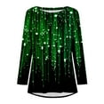 thumbnail image 4 of Lolmot Long Sleeve Shirts for Women St Patricks Day Long Tunics Tops to Wear with Leggings Casual Loose Clover Print Crewneck Pullover Blouses Holiday Shirts, 4 of 5