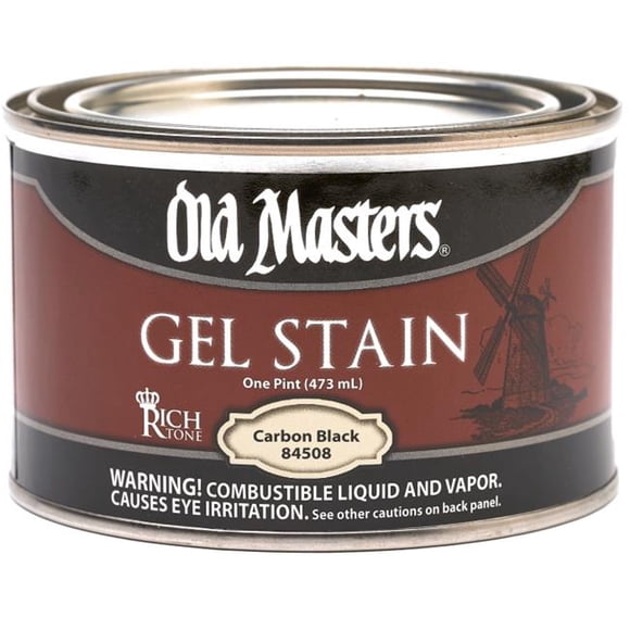 Old Masters 84508 Carbon Black Rich Tone Gel Stain, 1 Pint