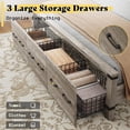 thumbnail image 5 of Amerlife Farmhouse King Size Bed Frame with 54" Tall Geometric Headboard & Storage Drawers, Grey, 5 of 10