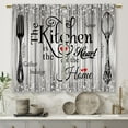 thumbnail image 5 of Farmhouse Rustic Grey Kitchen Curtains Vintage Fork Spoon Retro Small Short Cafe Window Curtains Barn Country Wooden Wood Sparkle Bathroom Tier Window Treatment Drapes (27.5x39Inch), 5 of 6