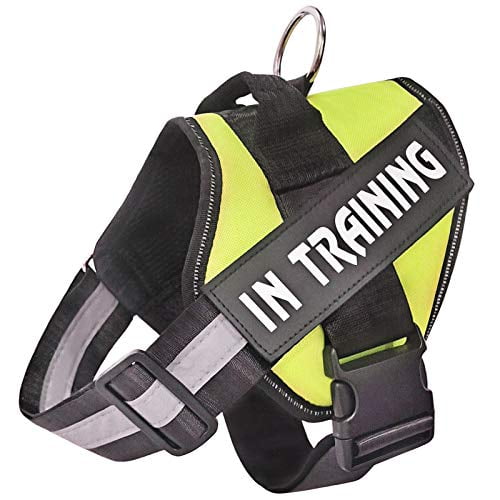 WOCUME No Pull Dog Harness Adjustable 3M Reflective Pet Vest Harness Dog Training Vest Breathable with Handle for Large Dogs Easy Control Harness Green-S 