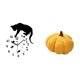 thumbnail image 5 of Reloj de pared con diseño de gato, para Halloween, calabaza, almohada decorativa, cojín de cristal de peluche, adecuado para el hogar, la oficina, la, 5 of 8