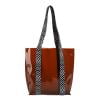 Bolso de hombro transparente para mujer Bolso de compras de PVC impermeable Bolso informal de playa (marrón)