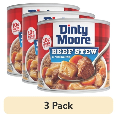(3 pack) DINTY MOORE Beef Stew with Potatoes and Carrots, Shelf Stable, Serving Per Container 2.5, 20 oz Steel Can