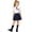 White, variant on ZToonmas Girls 4 Piece Back to School Preppy Uniform Outfit Set for 3-15 Years Teens Ruffle Puff Short Sleeve Lapel Shirt and Pleated Skirt with Bow Tie and Crest Badge