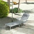 thumbnail image 3 of Spaco Outdoor Chaise Lounge, 4-Position Reclining Sun Tanning Chair with Armrests, Removable Pillow, Light Gray, 3 of 11