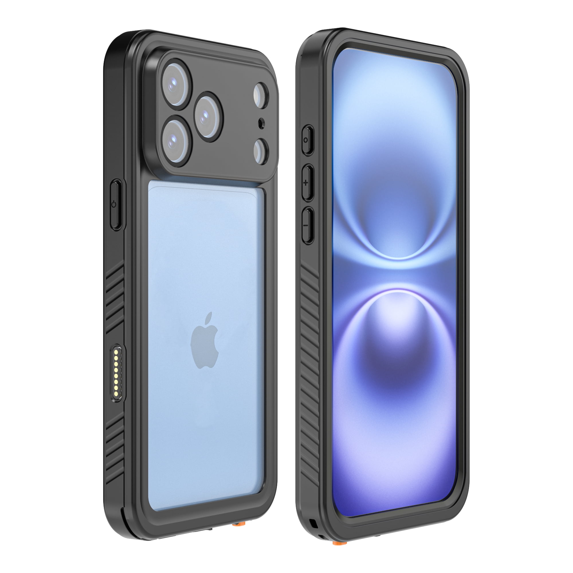 Lunvic Case for iPhone 18 Pro Max, IP68 Waterproof Rugged Phone Cover with Built-in Screen Protector, Full-Body Sealed Defense, Shockproof TPU Bumper, Clear Back, Black