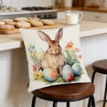 thumbnail image 6 of Uutvery Easter Bunny Pattern Pillow Cover 45cm, Linen Sofa Cushion Cover Multicolor, Holiday Home Decor for Living Room Bedroom, Invisible Zipper Decorative Case, 17.72x17.72 Inches, 6 of 7