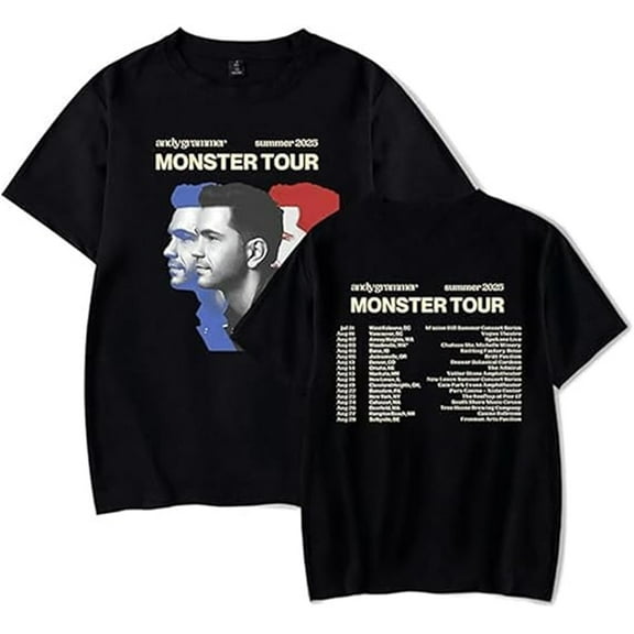 Andy Grammer Monster Tour 2025 T-shirt New Popular Print Short Sleeve Unisex Street Wear