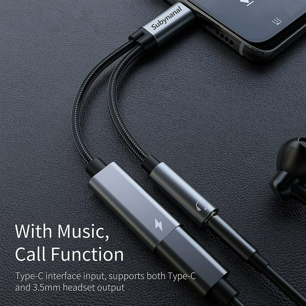 USB C To 3.5mm Headphone and Charger Adapter 2 in 1 USB C PD 3.0