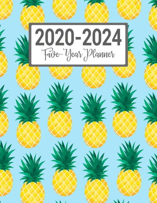 2020-2024 Five-Year Planner: Blue Pineapple Pattern 60 Month Calendar