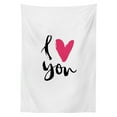 thumbnail image 3 of Ambesonne Love Tablecloth Rectangular Table Cover, Hand Drawn Design Romantic, 52"x70", Black Hot Pink White, 3 of 4