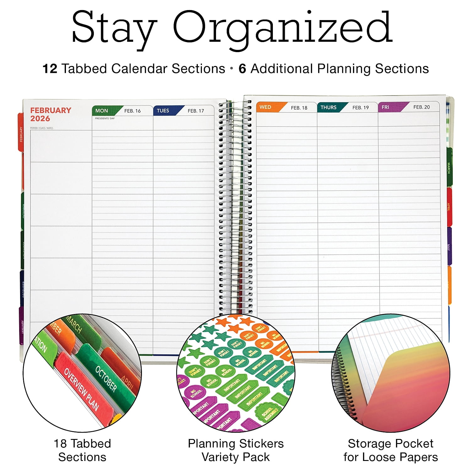 2025-2026 Global Printed Products Deluxe Tree Seasons 8.5" x 11" Academic Weekly & Monthly Planner