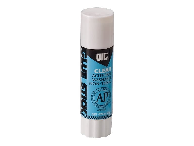 Officemate Glue Stick, White, 0.74 oz, Box of 20 (50002)