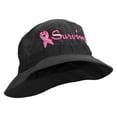 thumbnail image 4 of Breast Cancer Ribbon Survivor Embroidered Big Size Water Repellent Microfiber Golfer Hat - Black 2XL-3XL, 4 of 5